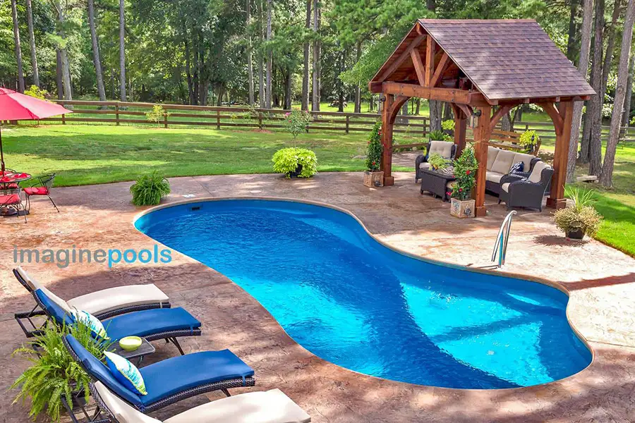 freestyle shape of custom in-ground swimming pool from imagine pools company - Decatur, IL